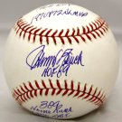Johnny Bench Stat Autographed Rawlings OML Baseball- JSA Authenticated