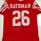 Tom Rathman Signed / Autographed Red Jersey- JSA W Authenticated
