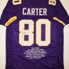 Cris Carter Signed / Autographed Purple Stat Jersey- JSA W Authenticated