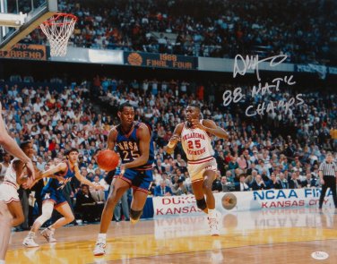 Danny Manning Autographed 16x20 KU Against OU Sooners Photo- JSA W Authenticated