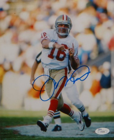 Joe Montana Autographed 8x10 Front View Passing Photo- JSA Authenticated