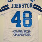 Daryl Johnston Signed / Autographed White Stat Jersey- JSA W Authenticated