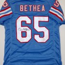 Elvin Bethea Signed / Autographed Blue Jersey- JSA Authenticated