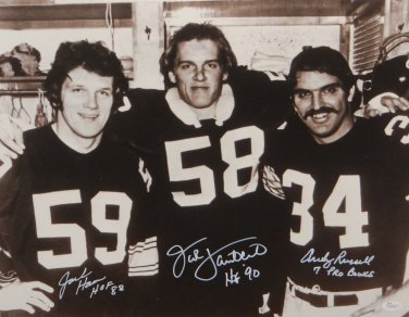 Ham, Lambert & Russell Autographed 16x20 B&W Locker Room Photo- JSA W Auth