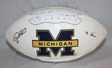 Desmond Howard Autographed Michigan Wolverines Logo Football- JSA W Auth
