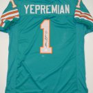 Garo Yepremian 17-0 Signed / Autographed Teal Jersey- JSA Authenticated