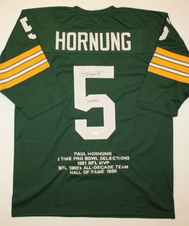 Paul Hornung Signed / Autographed Green TB Stat Jersey- JSA W Authenticated