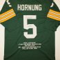 Paul Hornung Signed / Autographed Green TB Stat Jersey- JSA W Authenticated