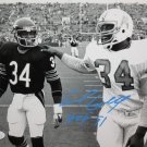 Earl Campbell Autographed 8x10 B&W With Walter Payton Photo- JSA Authenticated