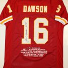 Len Dawson Signed / Autographed Red Stat Jersey- JSA Authenticated