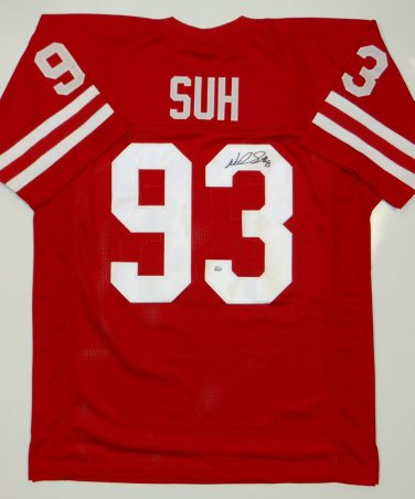 Ndamukong Suh Signed / Autographed Red Jersey- Suh Hologram