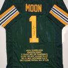 Warren Moon Signed / Autographed Green Stat Jersey- Moon Hologram