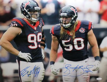 JJ Watt & Brooks Reed Autographed 16x20 On Field Photo- JSA W Authenticated