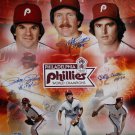Schmidt, Rose & Carlton Autographed 20x24 1980 World Champs Phillies Photo
