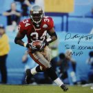 Dexter Jackson Autographed 16x20 Running With Ball Photo- JSA Authenticated