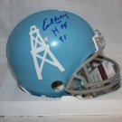 Earl Campbell Autographed Blue Houston Oilers Mini Helmet- JSA Authenticated