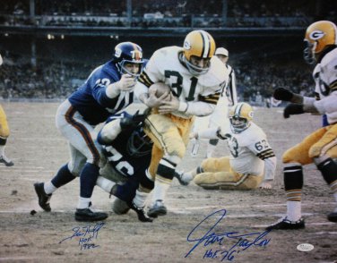 Sam Huff & Jim Taylor Autographed 16x20 Photo- JSA Authenticated