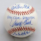 Johnny Bench & Carlton Fisk Autographed Rawlings OML Baseball- JSA Authenticated