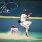 Barry Larkin Autographed 16x20 Cincinnati Reds In Air Photo- PSA/DNA Auth