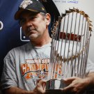 Bruce Bochy Autographed 16x20 With WS Trophy Photo- JSA W Authenticated