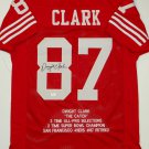 Dwight Clark Signed / Autographed Red Stat Jersey- JSA W Authenticated