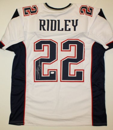 Stevan Ridley Signed / Autographed White w/ Blue Jersey- JSA Authenticated