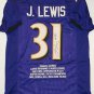 Jamal Lewis Signed / Autographed Purple Stat Jersey- JSA W Authenticated