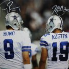Miles Austin & Tony Romo Autographed 16x20 From Behind Photo- JSA Authenticated