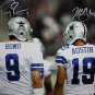 Miles Austin & Tony Romo Autographed 16x20 From Behind Photo- JSA Authenticated