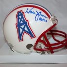 Warren Moon Autographed White Houston Oilers Mini Helmet- JSA / Hologram