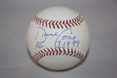 David Cone Autographed PG 7-18-99 Rawlings OML Baseball- JSA Authenticated
