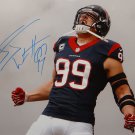 JJ Watt Autographed 16x20 Up Close Smoke Photo- JSA W Authenticated