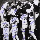 1986 AL Champs Boston Red Sox Autographed 16x20 B&W Photo- JSA Authenticated