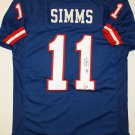 Phil Simms Signed / Autographed Blue Jersey- JSA Authenticated