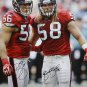 Brian Cushing Brooks Reed Autographed 20x24 Vertical Canvas- JSA W Authenticated