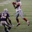 Hakeem Nicks Autographed 16x20 In Air Against Patriots Photo- JSA Authenticated