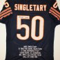 Mike Singletary Signed / Autographed Blue Stat Jersey- JSA Authenticated