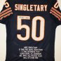 Mike Singletary Signed / Autographed Blue Stat Jersey- JSA Authenticated