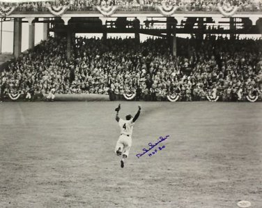 Duke Snider Autographed 16x20 Cheering w/ HOF Photo- JSA Authenticated