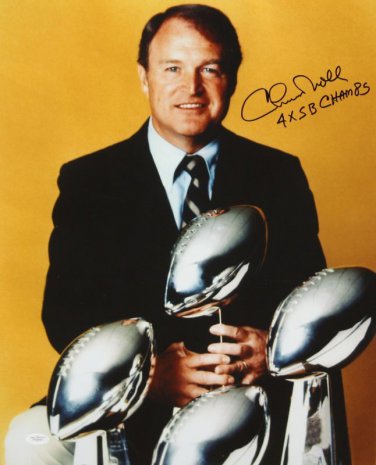 Chuck Noll Autographed 16x20 With 4x SB Champs Photo JSA Authenticated
