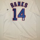 Ernie Banks Autographed White Chicago Cubs Jersey- JSA Authenticated