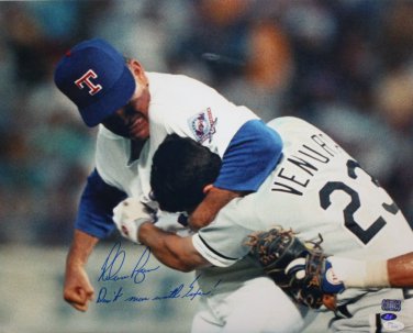 Nolan Ryan Autographed 16x20 Dont Mess w/Texas Fighting Photo- JSA Authenticated