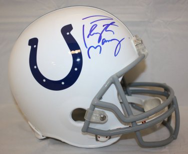 Peyton Manning Autographed Full Size Indianapolis Colts Helmet- Mounted Auth