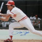 Pete Rose Autographed 16x20 Swinging '4256' Photo- JSA Authenticated