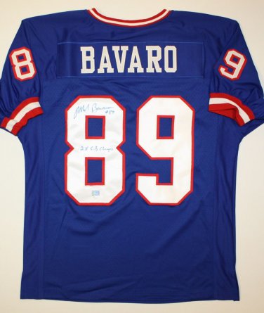 Mark Bavaro Signed / Autographed Blue Jersey- JSA Authenticated