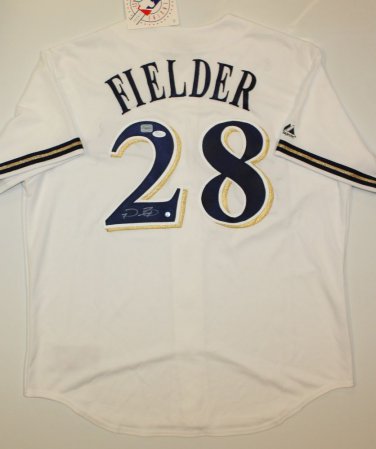 Prince Fielder Autographed White Milwaukee Brewers Jersey- JSA Authenticated