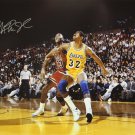 Magic Johnson Autographed 16x20 Horizontal Against Jordan Photo- PSA/DNA