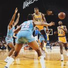 Magic Johnson Autographed 16x20 Passing In Air Photo- PSA/DNA