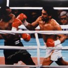 Roberto Duran & Sugar Ray Leonard Autographed 16x20 Duran Swing Photo- PSA/DNA