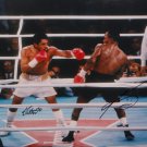 Roberto Duran & Sugar Ray Leonard Autographed 16x20 *Black Photo- PSA/DNA Auth